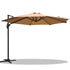 UV50+ Outdoor Umbrella Shade Canopy Cantilevered Parasol Free Standing Beige