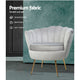 Accent Armchair Lounge Chair Retro Single Sofa Velvet Fabric Grey - Dodosales