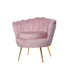Accent Armchair Lounge Chair Retro Single Sofa Velvet Fabric - Pink