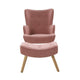 Accent Armchair Lounge Chair Ottoman Footstool Armchairs Sofa Fabric Chairs Pink - Dodosales