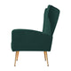 Armchair High Back Lounge Accent Chairs Velvet Seat - Green