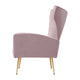 Armchair High Back Lounge Accent Chairs Velvet Seat - Pink