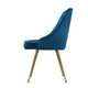 2x Dining Chairs Retro Single Sofa Chair Metal Legs Velvet Modern Metal Legs Blue - Dodosales
