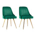 2x Dining Chairs Retro Single Sofa Chair Metal Legs Velvet Modern Metal Legs Green