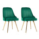 z 2x Dining Chairs Retro Single Sofa Chair Metal Legs Velvet Modern Metal Legs Green - Dodosales