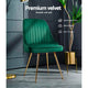z 2x Dining Chairs Retro Single Sofa Chair Metal Legs Velvet Modern Metal Legs Green - Dodosales