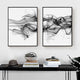 2x Black Frame Canvas Wall Art Set Stylish Abstract Black 40cmx60cm