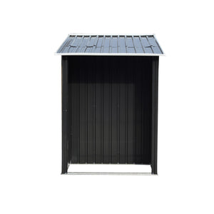 Garden Shed with Semi-Close Outdoor Storage Tool Workshop 329x160cm - Black