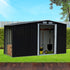 Garden Shed with Semi-Close Outdoor Storage Tool Workshop 329x160cm - Black