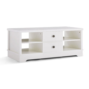 Coffee Table With Drawers Hampton Country Style Unit White