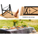Treated Pine Wood Outdoor Foldable Bench Set Patio Dining Set- Natural