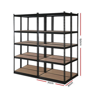 4x Warehouse Rack Shelving Steel Frame Garage Storage Shelf Unit Boltless 5 Tier - Dodosales