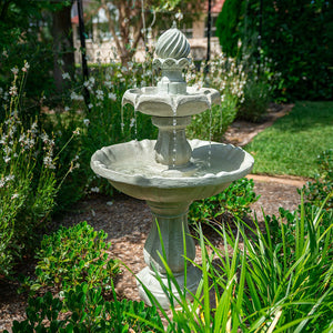 3 Tier Solar Powered Water Fountain Greek Style Birdbath Garden Ornament - Dodosales