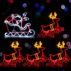 z Christmas Motif Lights LED Rope Reindeer Waterproof Colourful Xmas - Dodosales