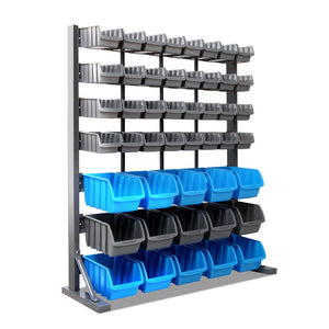 47 Tool Storage Shelving Bin Rack Floor Stand Heavy Duty Organiser - Dodosales