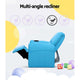 Kids PU Leather Reclining Armchair Toddler Recliner Chair Blue - Dodosales