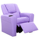 Kids PU Leather Reclining Armchair Toddler Recliner Chair Girl Boy Purple - Dodosales