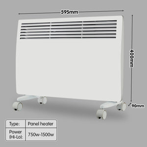 z 1500W Electric Panel Heater Wifi Thermostat Timer Castors Control Remotely - Dodosales