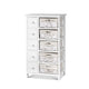 White 5 Basket Storage Unit Drawers Cabinet Bedroom Cupboard - Dodosales