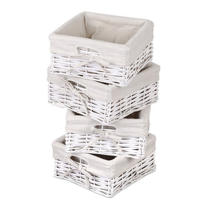 White 5 Basket Storage Unit Drawers Cabinet Bedroom Cupboard - Dodosales