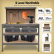 z Garage Work Bench 2 Shelves Storage Table Tool Workbench Peg Board - Dodosales
